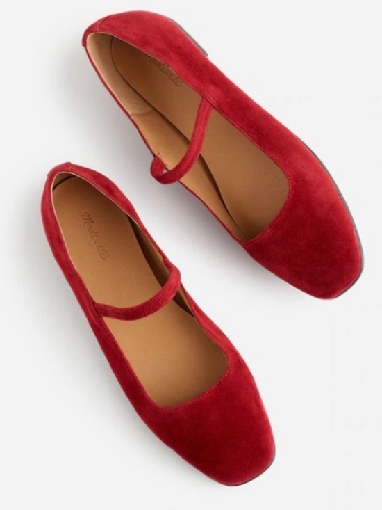 Madewell Shoes - NWT Madewell Greta Suede Ballet Flats Ballerina Ruby Port Red Burgundy Leather